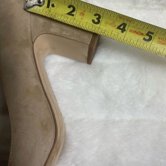 Sam Edelman Junie suede Khaki slip on block heels round toe size 9.5 - Picture 6 of 10